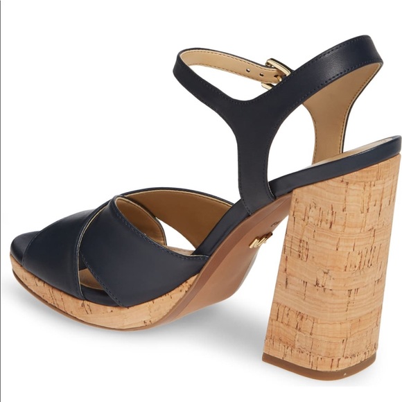 Michael Kors Alexia Platform Leather Chambray Heel - Picture 2 of 8